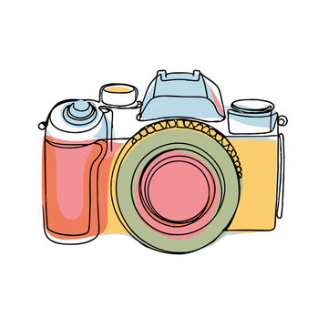 beautiful simple colorful camera slr logo