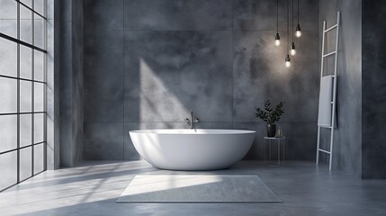 modern bathtub with an elegant minimalist touch and  functional features