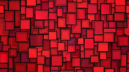 Minimalist monotone red squares and rectangles, design background - obrazy, fototapety, plakaty