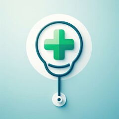Obraz premium Stethoscope and Plus Sign Icon Representing Healthcare