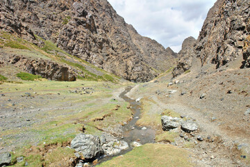 Yolyn Am  -  gorge in the Gurvan Saikhan Mountains of southern Mongolia.