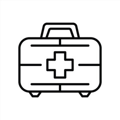 first aid icon. medical briefcase, medic emergency icon symbol sign. vector illustration