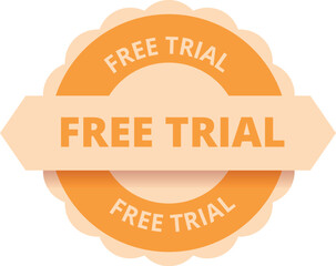 Obraz premium Free trial badge icon cartoon vector. Period tag. Coupon app stick