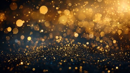 glitter lights grunge background, gold glitter defocused abstract Twinkly Lights Background - generative ai