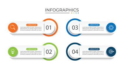 Infographic design presentation business infographic template with 4 steps