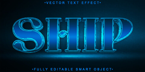 Blue Ship Vector Fully Editable Smart Object Text Effect