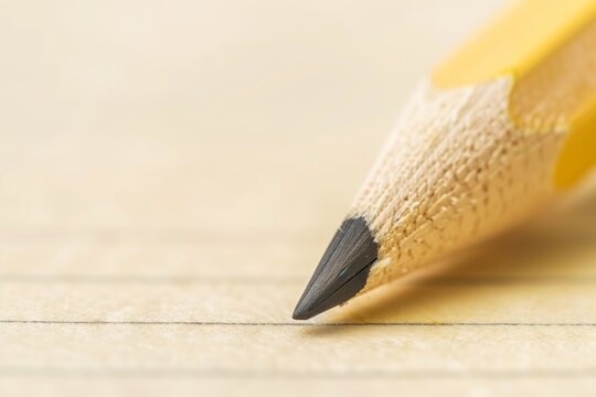 Closeup Of Pencil Lead Touching The Center Of A Paper Sheet