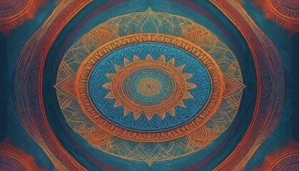 Digital Painting Intricate Abstract Mandala With G