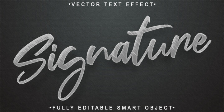 Chalk Signature Vector Fully Editable Smart Object Text Effect