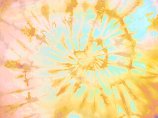 tie dye fabric design in gold turquoise pink