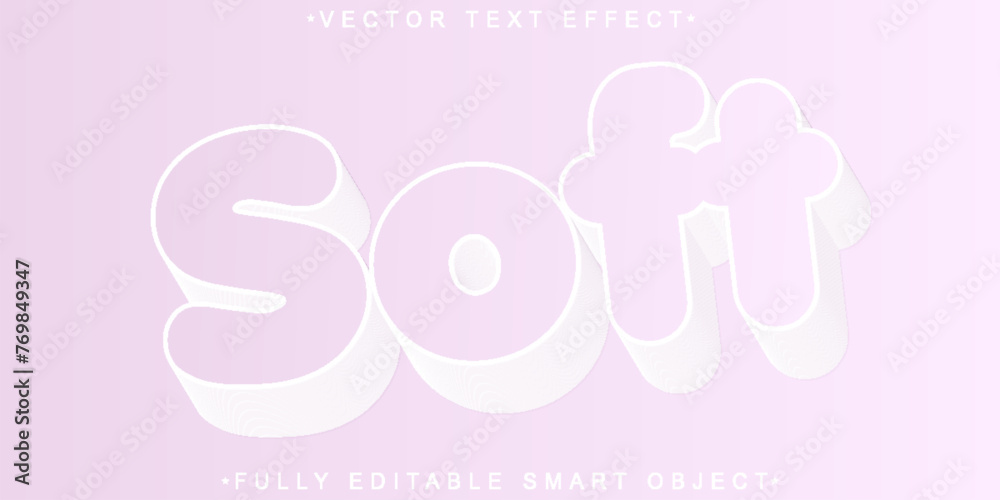 Poster pastel soft vector fully editable smart object text effect