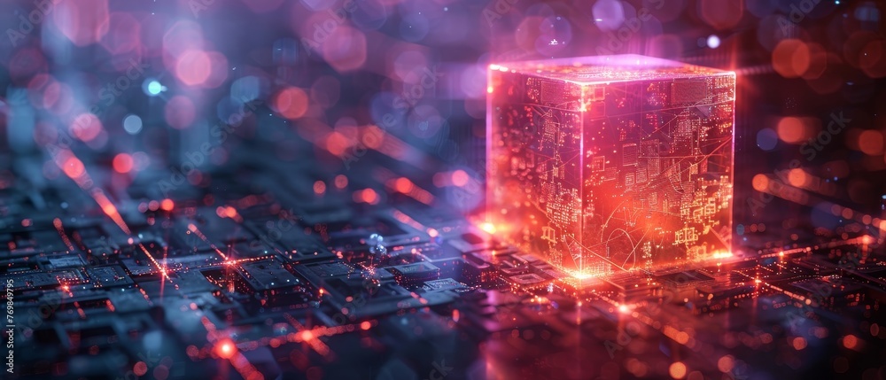 Poster Blockchain fintech isometric concept. Cryptocurrency mining technology. Internet financial pyramids. Cryptocurrency mining, crypto exchanges. Bitcoin mining. Digital money mining. Big Data analytics.