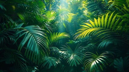 Fototapeta na wymiar A tropical garden in Azores, Portugal, has lush tropical palm trees with lush foliage