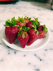 strawberries on a plate