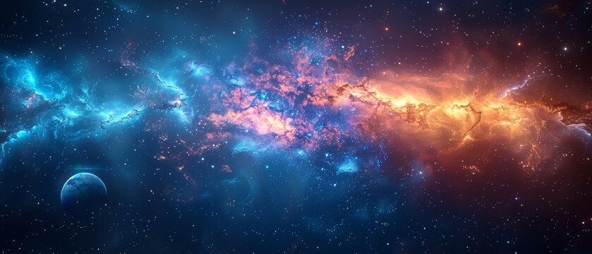 NASA provided the elements of this image such as the blue Earth in space, the solar system, a blue gradient, and a space wallpaper.