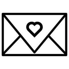 love envelope icon, simple vector design