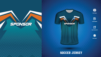 Soccer jersey design for sublimation or sports tshirt design for cricket football