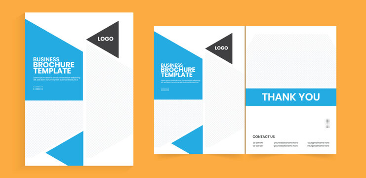 Bifold a4 brochure design. Vertical annual report cover and back page design. Bifold marketing brochure templates. Corporate business plan, broadsheet layout design element.