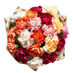 carnation bouquet in transparent background