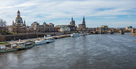 Dresden Altstadt cityscape over river Elbe