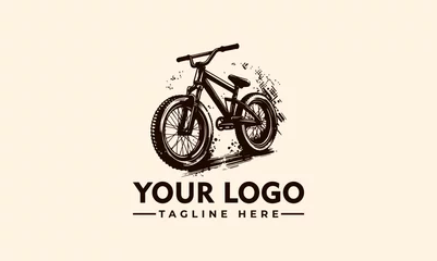 Foto op Plexiglas vector detailed bike logo template outdoor sport vintage logo template © syahed