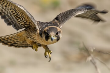 falcon diving at high speed towards ground