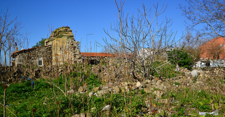 Fototapeta na wymiar Historical Church Ruins in Enez, Edirne, Turkey