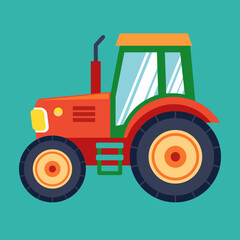 Farm tractor for plowing and agricultural works