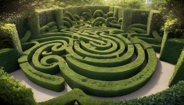 Envision A Garden Maze Where Hedges Twist And Turn