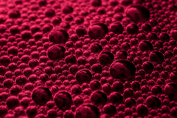 red foam bubbles, abstract image for background or texture