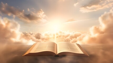 The Bible,the Word of God,Radiant Celestial Pathway to Salvation - obrazy, fototapety, plakaty