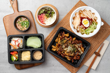 Korean food, tripe, cooking, spicy, makchang, teriyaki, side dishes, cold noodles, bean powder, lettuce, radish, marinade, sauce, pepper
