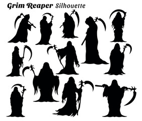Grim Reaper silhouette illustration collection
