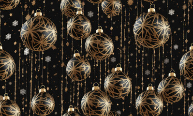Christmas, New Year. Abstract seamless pattern. AI generated.