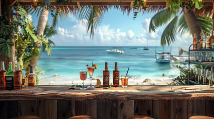 A beach bar with a sea view - Powered by Adobe