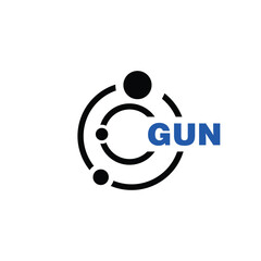 GUN letter logo design on white background. GUN logo. GUN creative initials letter Monogram logo icon concept. GUN letter design