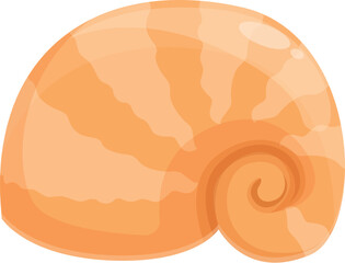 Spiral brown conch icon cartoon vector. Animal marine raw. Shellfish food