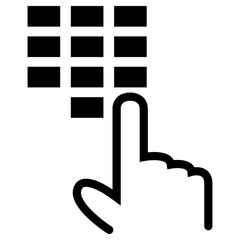 pin input icon, simple vector design