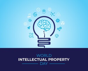 World Intellectual Property Day. 26 April. Holiday concept. Template for background with banner, poster and card. Jpeg format.