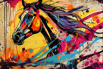 horse graffiti on the wall
