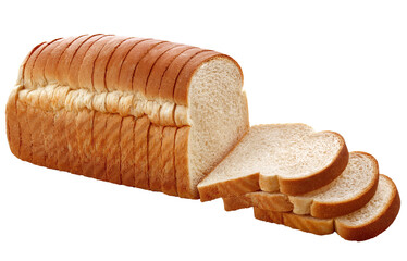pão de forma fatiado isolado em fundo transparente