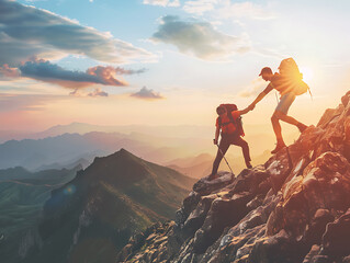 Teamwork Triumphs: Reaching the Peak Together