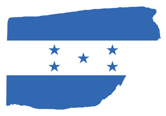 Honduras flag with palette knife paint brush strokes grunge texture design. Grunge brush stroke effect