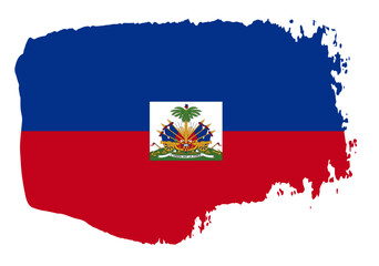 Haiti flag with palette knife paint brush strokes grunge texture design. Grunge brush stroke effect