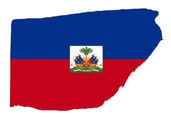 Haiti flag with palette knife paint brush strokes grunge texture design. Grunge brush stroke effect