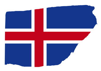 Iceland flag with palette knife paint brush strokes grunge texture design. Grunge brush stroke effect