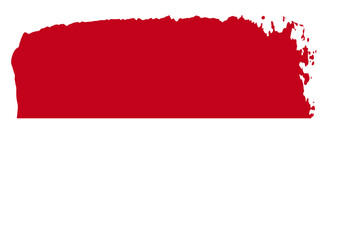 Indonesia flag with palette knife paint brush strokes grunge texture design. Grunge brush stroke effect - obrazy, fototapety, plakaty
