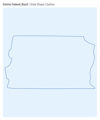 Distrito Federal, Brazil. Simple vector map. State shape. Outline style. Border of Distrito Federal. Vector illustration.