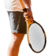 tennis player, in a mtennis player, in a match holding the racket and ballatch holding the racket...
