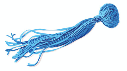 Obraz na płótnie Canvas Blue tassel from threads. Vector illustration